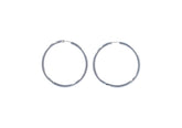 Classic large thick sterling silver hoops